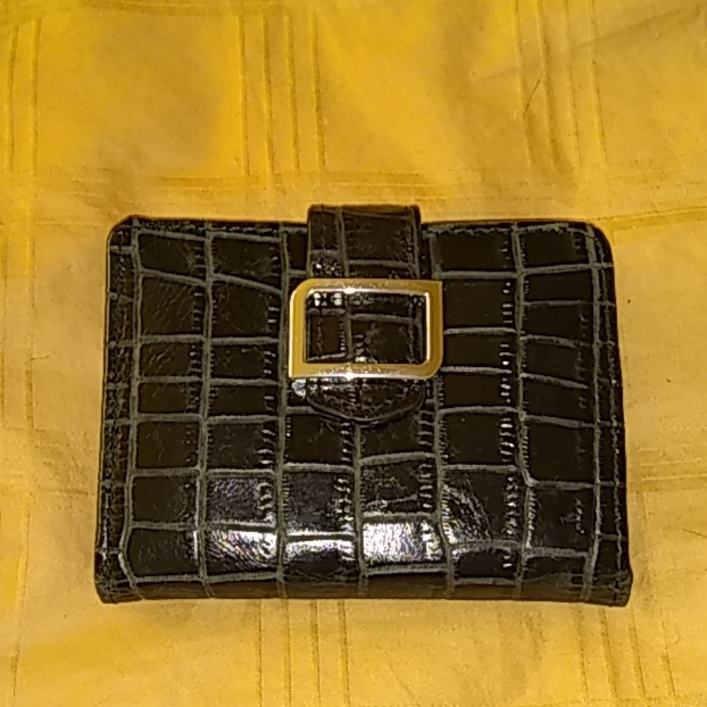 Small black leather wallet